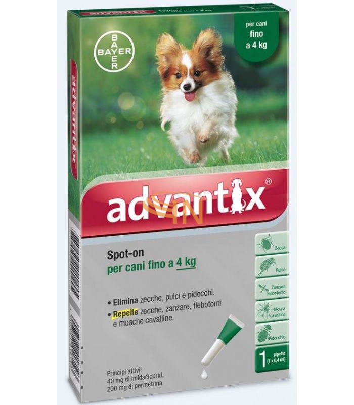 Advantix Spot On 1 Pipetta 0,4ml Cani Fino a 4kg