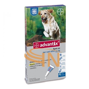 Advantix Spot On Antiparassitario Per Cani Oltre 25kg 4 Pipette