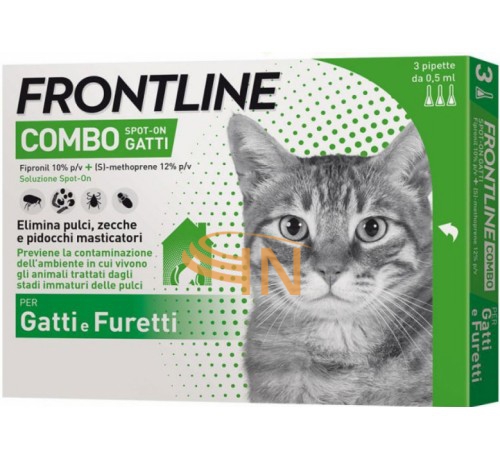 Frontline Combo Spot-on Gatti Soluzione Antiparassitaria 3 Pipette Da 0,5ml