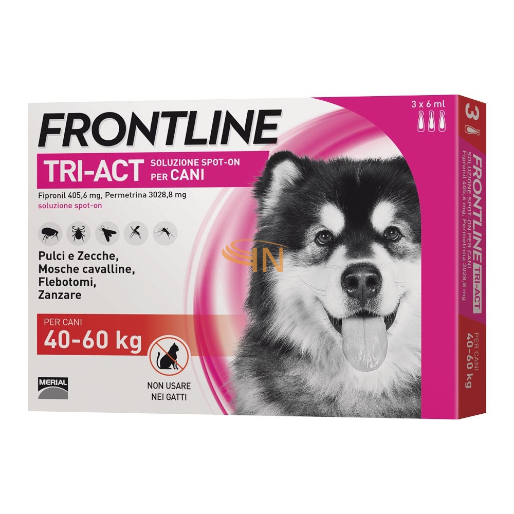 Frontlile Tri-Act 3 Fiale da 6ml per Cani dai 40 ai 60 kg