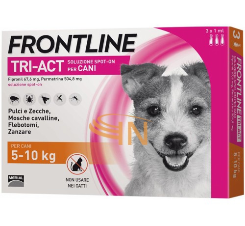 Frontline Tri-Act 3 Fiale 1 ml per Cani da 5 a 10 kg