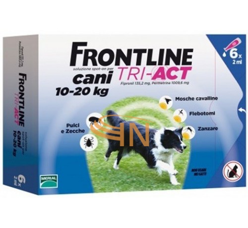FRONTLINE TRI-ACT 6 PIPETTE 2ML PER CANI DAI 10 AI 20 KG