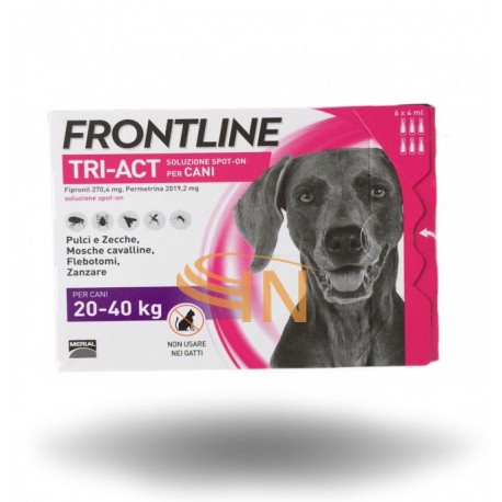 Frontline Tri-Act Anti Parassiti 6 Pipette 4ml Per Cani Dai 20 ai 40 kg