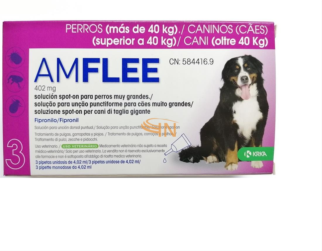 Amflee Spot on 3 Pipette Antiparassitarie Cani Oltre 40 kg