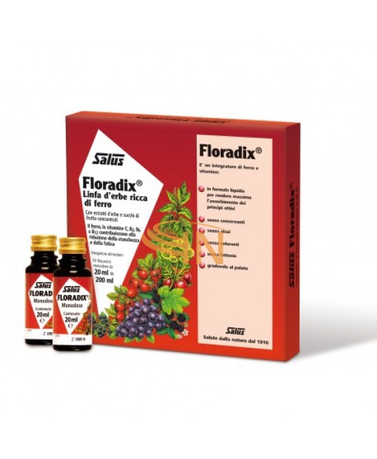 Salus Floradix Linfa D'Erbe Ricca Di Ferro 10 Flaconcini