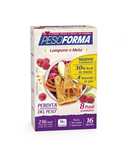 Pesoforma Biscotti Lampone e Mela 8 Pasti 16 Biscotti