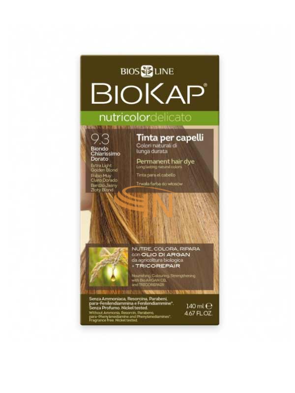 Biokap Nutricolor Delicato + 9,30 Biondo Chiarissimo Dorato Tinta Tubo + Flacone