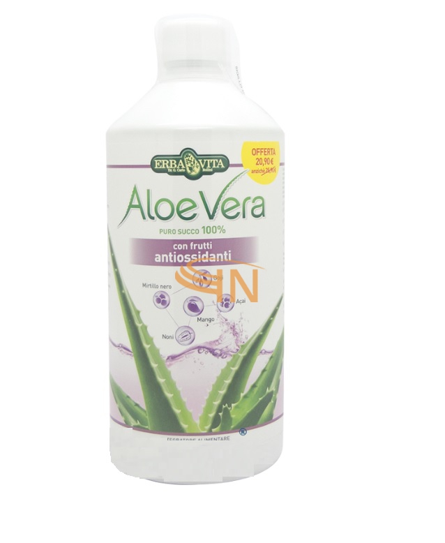 Erba Vita Group Aloe Vera Puro Succo 100% 500 Ml Con Frutti Antiossidanti