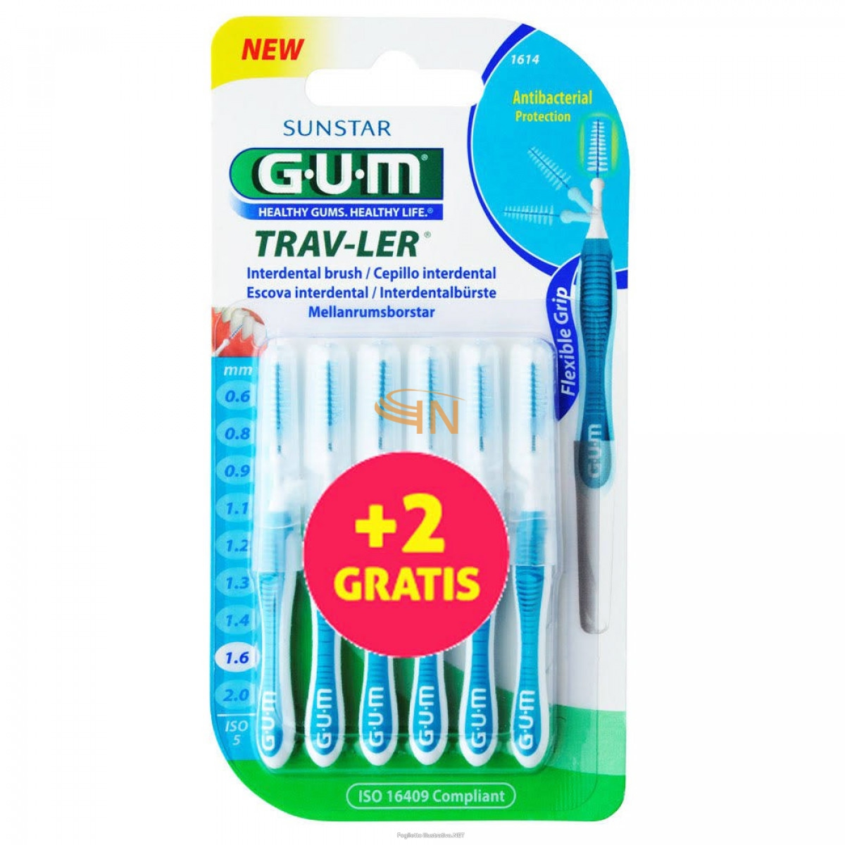 Sunstar Italiana Gum Trav-ler 1,6 Scovolino Promo 4 + 2 Pezzi