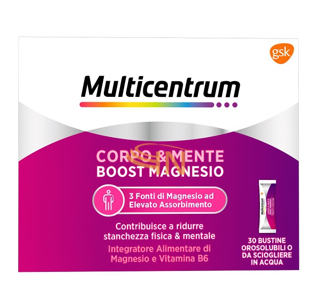 Multicentrum Boost Magnesio Corpo e Mente 30 Bustine Orosolubili