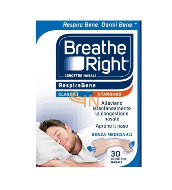 Cerotti Nasali Breath Right Respira Bene Classici 30 Pezzi