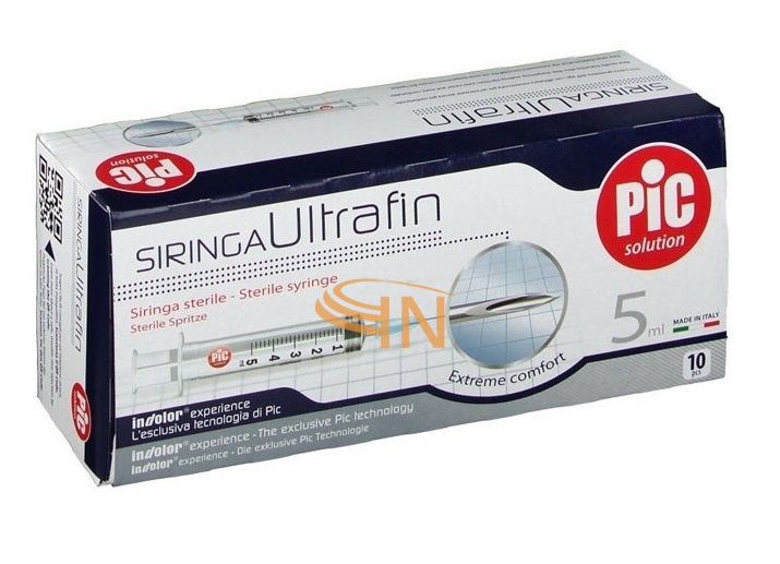 Siringa Pic Indolor Ultrafine 5 ml Ago 14 da 10 Pezzi