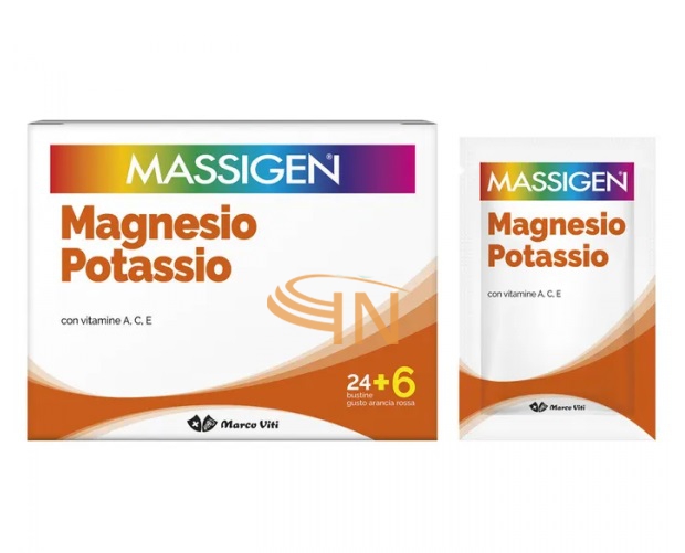 Massigen Magnesio e Potassio 24+6 Bustine Arancia Rossa