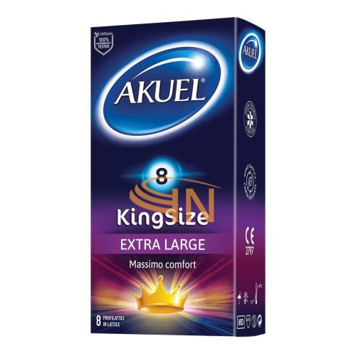 Akuel King Size XL Profilattici Extra Large 8 pezzi