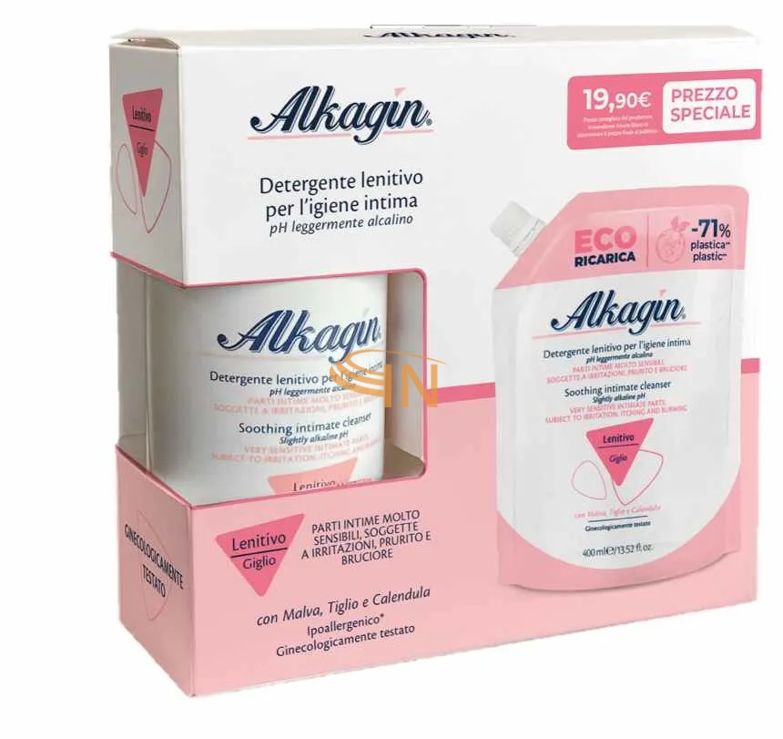 Alkagin Detergente Intimo Ph7 Lenitivo + Ricarica