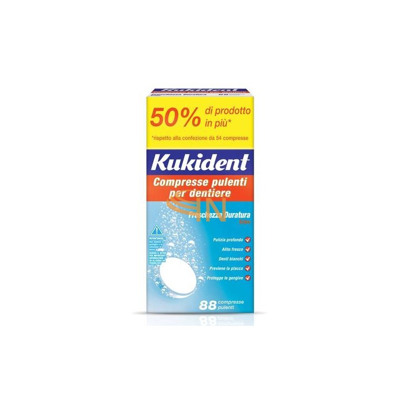 Kukident Cleanser Fresh 88 Compresse Pulenti per Dentiere