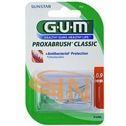 GUM Linea Igiene Dentale Quotidiana Proxabrush 412 8 Ricambi Cilindrici 0.9 mm
