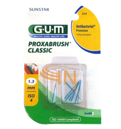GUM Proxabrush Classic 514 con 8 Ricambi Conici 1.3 mm