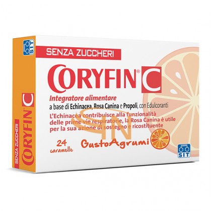 Coryfin C senza zucchero agrumi 24 caramelle