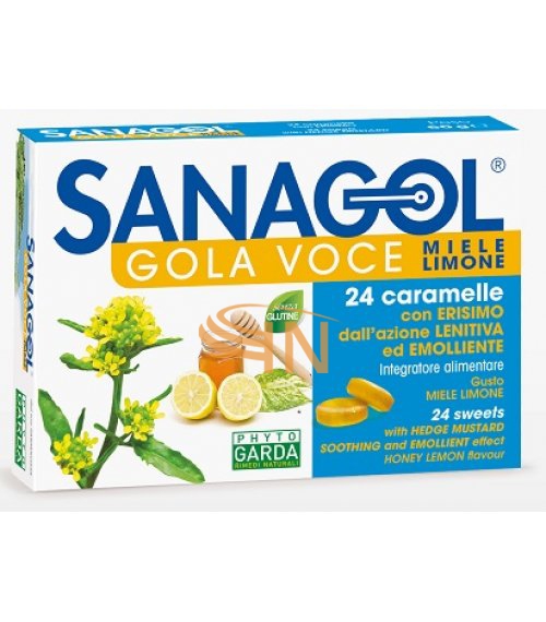 Sanagol Gola Voce 24 Pastiglie Miele Limone