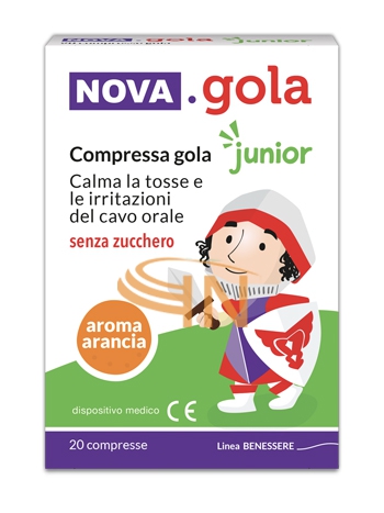 Nova gola junior arancia 20 compresse senza zucchero