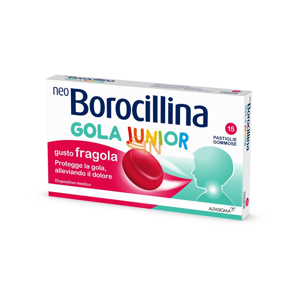 Neoborocillina gola junior 15 pastiglie fragola