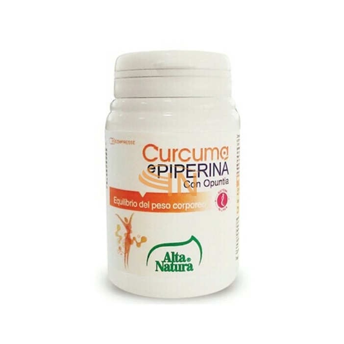 Alta natura-inalme Curcuma e piperina con opuntia 45 compresse 900mg