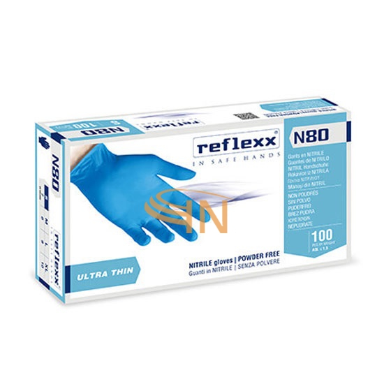 Reflexx Guanti in Nitrile Senza polvere misura XL 100 pezzi Extra Large