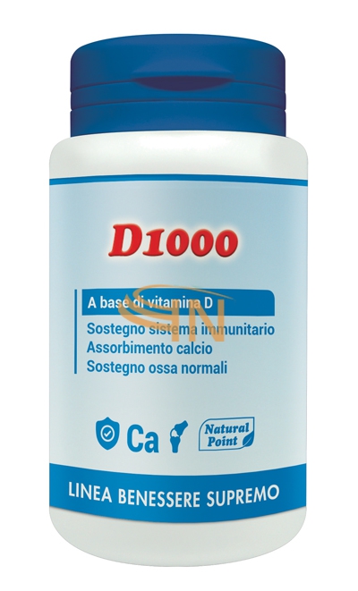 Natural Point Linea Vitamine Minerali D1000 Integratore Alimentare 70 Capsule