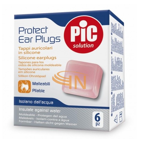 Pic Protect Ear Plugs Tappi Auricolari Silicone 6 pezzi