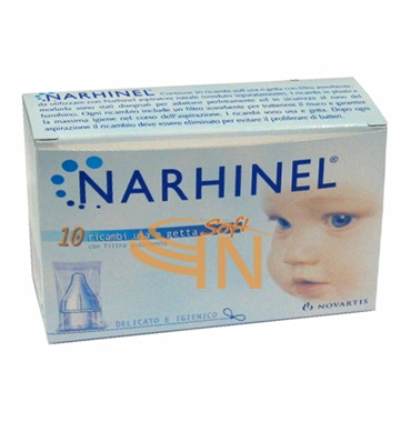 Narhinel Linea Pulizia Salute del Naso 10 Ricambi Soft per Aspiratore Nasale