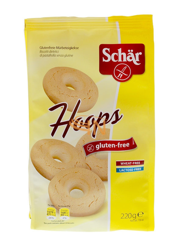 Schar Linea Dolci e Biscotti Hoops Biscotti a Ciambella senza Glutine 220 g