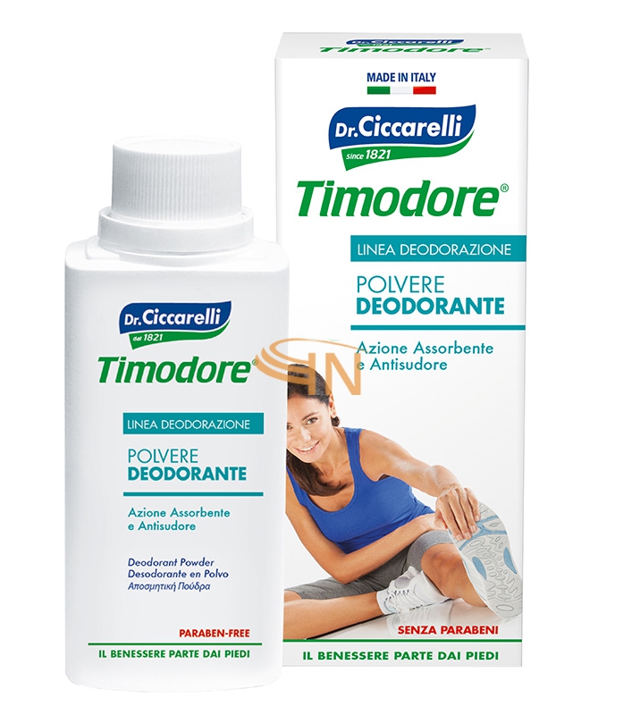 Timodore Piedi Polvere Deodorante Assorbente Antisudore 75 g