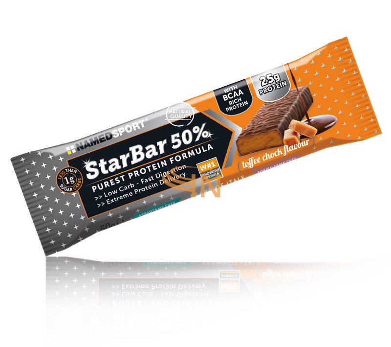 Named Sport Linea Sportivi StarBar Barretta Proteica Integratore 3x50 g Toffee