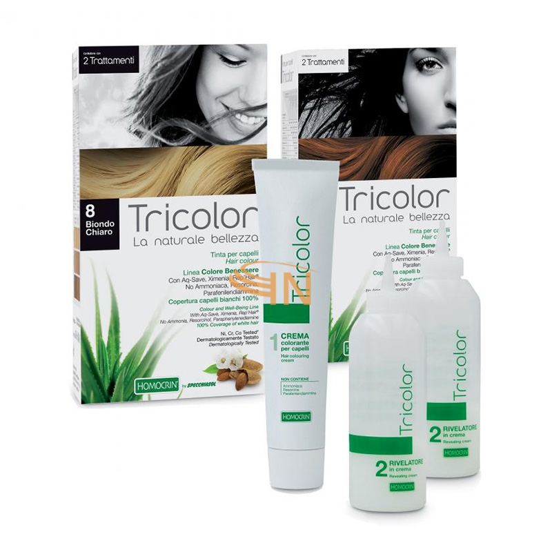 Specchiasol Linea Homocrin Tricolor Tinta Crema per Capelli 7.71 Tabacco