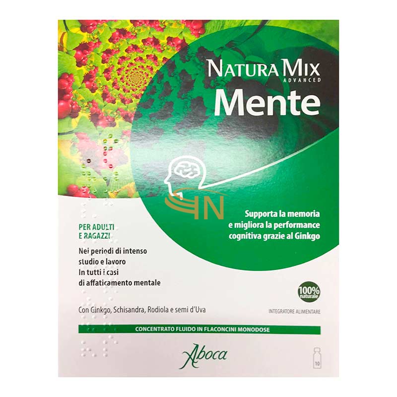 Aboca Linea Tono ed Energia Natura Mix Advance Mente Integratore 10 Flaconcini