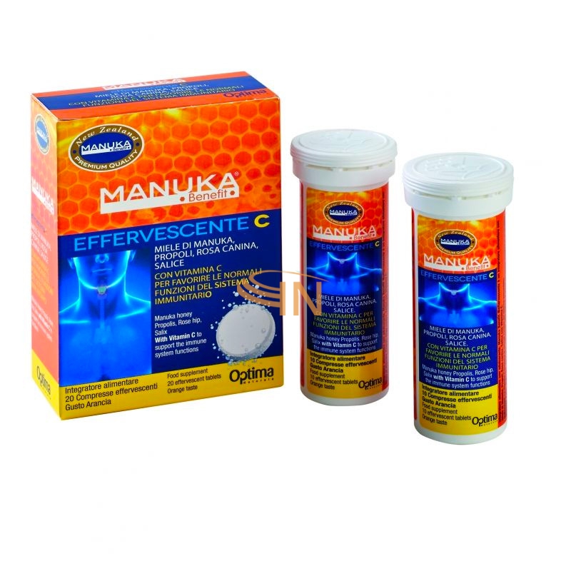 Manuka Benefit Linea Difese Effervescente C Integratore 20 Compresse Arancia